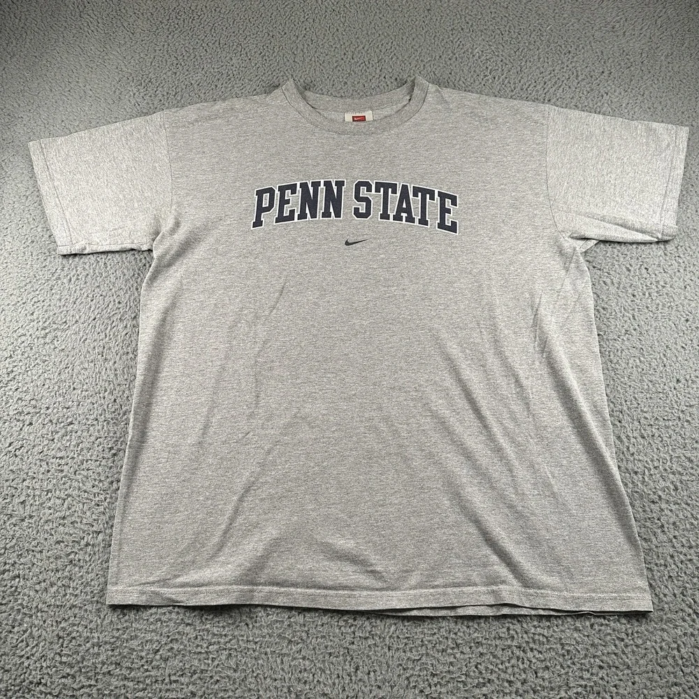 Vtg Nike Penn State Shirt Mens XL Gray Team Logo College NCAA Graphic Tee Y2K